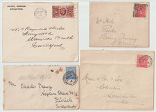 1902/35 6 COVERS ALL DIFF ENGLISH HOTELS WARGRAVE BRIGHTON LONDON FROME TINTAGEL