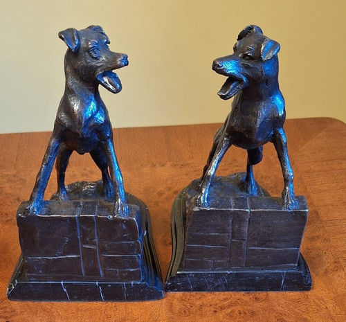 Rare pair bronze marble - of,