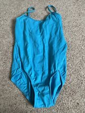 Girls Plume turquoise cotton leotard size S ( age 14)
