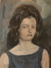 A Stunning Oil Portrait Painting Of A Young Lady. Vintage. Antique Style.