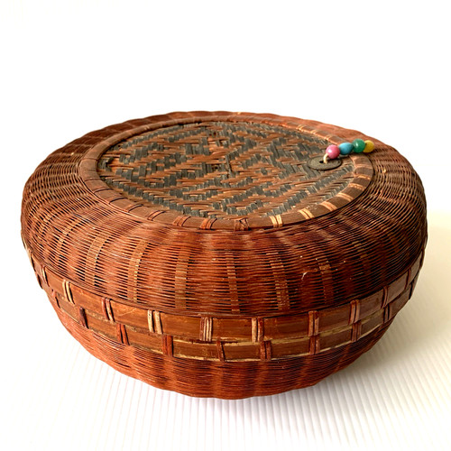 Vintage chinese lidded sewing - lidded,