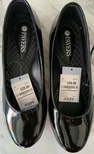 Ladies Pavers Black Flats Size