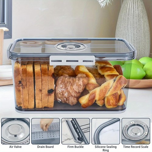 Clear bread box airtight - bread,
