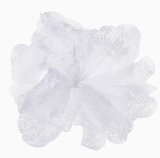 10 WHITE SCALLOPED EDGE LACE SQUARES bomboniere Favour Net