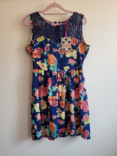 Boohoo blue floral print - floral, dress