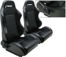 2 BLACK LEATHER RACING SEATS