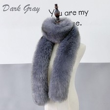 Womens Faux Fox Fur Scarf Long