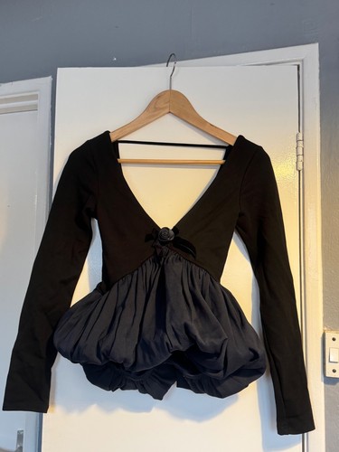 Zara peplum black blue top - blue,
