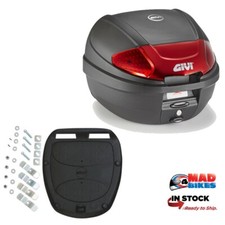 GIVI E300 N2B  MONOLOCK 30LT MOTORCYCLE / SCOOTER TOP BOX & FREE BASE PLATE KIT