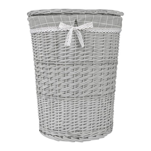 Wicker oval laundry basket - oval,