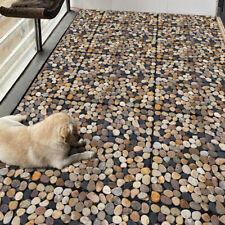 6 x Interlocking Stone Decking Tiles Square 30x30cm Outdoor Patio Click Floor