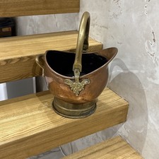 Vintage brass coal bucket