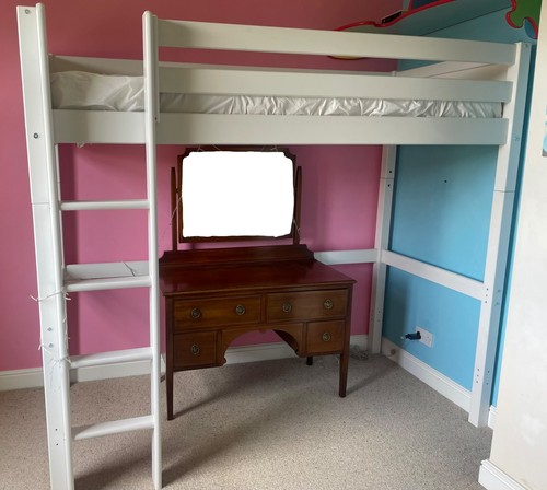 White wooden highsleeper cabin