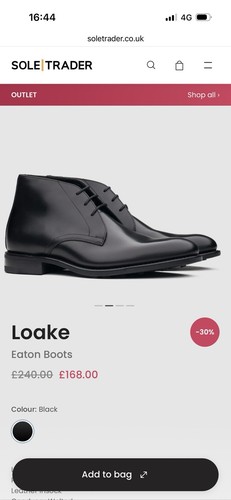 Mens black loake boots - black, size