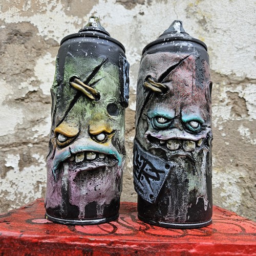 Spray paint sculptures - paint,