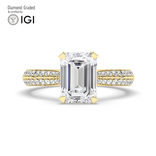 Emerald diamond engagement - emerald,