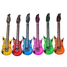 INFLATABLE GUITAR BLOW UP NEON FANCY DRESS PARTY PROP MUSICAL BULK BUY DISCO
