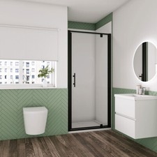 1850mm Height Matt Black Frame Pivot Hinges Shower Door 700/760/800/900/1000mm