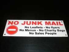 NO JUNK MAIL LEAFLETS FLYERS MENU BAGS SALES PPL sign or sticker door privacy
