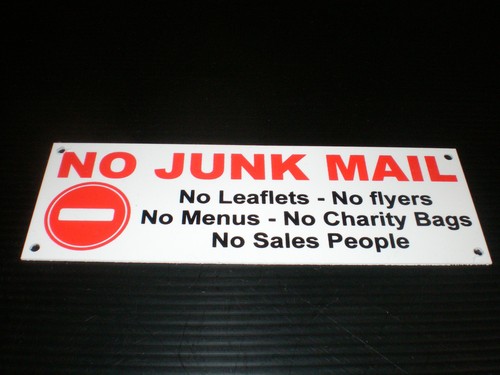 Junk mail leaflets flyers - no,