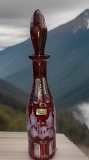 Vtg bohemian glass decanter - bohemian,