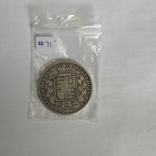 1844 queen victoria half crown - half,