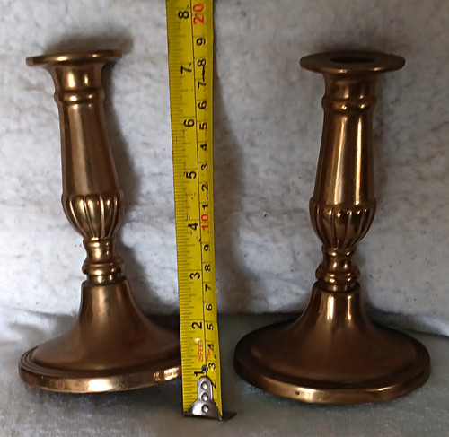 Pair brass candlesticks candle - pair,
