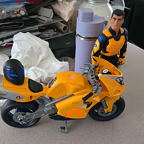 Action man motorcycle - man, with