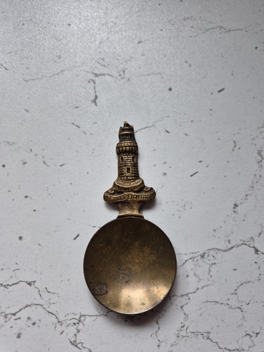 Antique brass tea - caddy, scoop