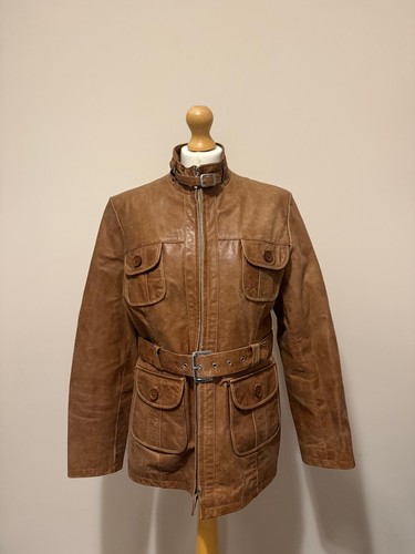 Vintage 90s tan real leather - vintage,