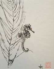 Seahorse Gyotaku - Limited Edition Reproduction, Unframed. 8"x10"