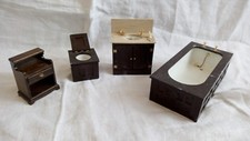 Victorian Dolls House Bathroom Set Bath Toilet Basin Sink