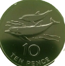 St. Helena & Ascencion Coin 10p Pence 2003 New BUNC From Set Dolphins Island