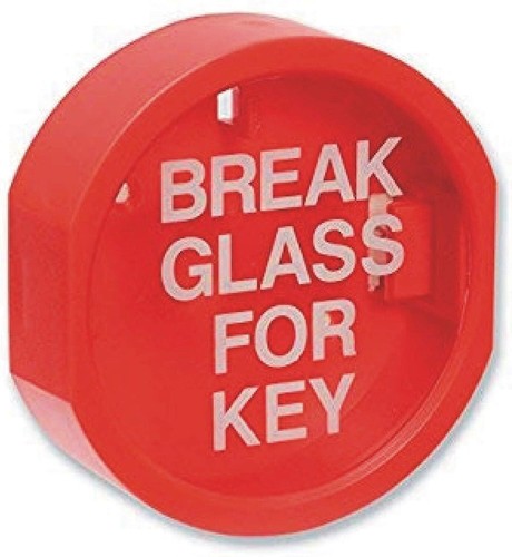 Break glass key box - glass, hammer