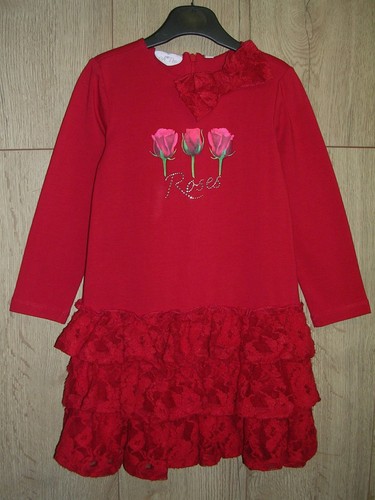 Dee girls red jersey dress - a,