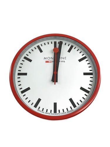 Mondaine wall clock analog red - mondaine,