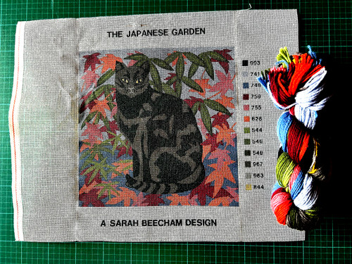 Japanese garden cat cushion - garden, &