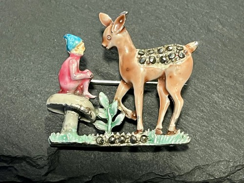 Vintage enamel marcasite - vintage,