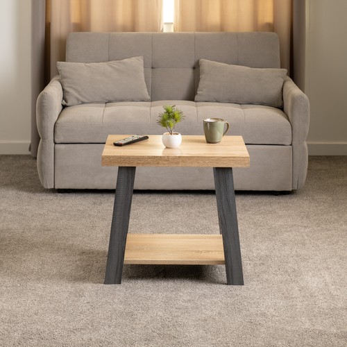 Eddie side lamp table - side, sonoma