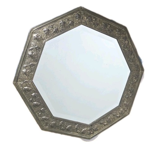 Antique octagon mirror embosed - antique,