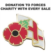 RED POPPIE FLOWER LAPEL BADGE