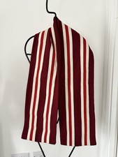 Vintage College/University Felt Scarf Maroon, White & Red Stripe 168cm X 25cm