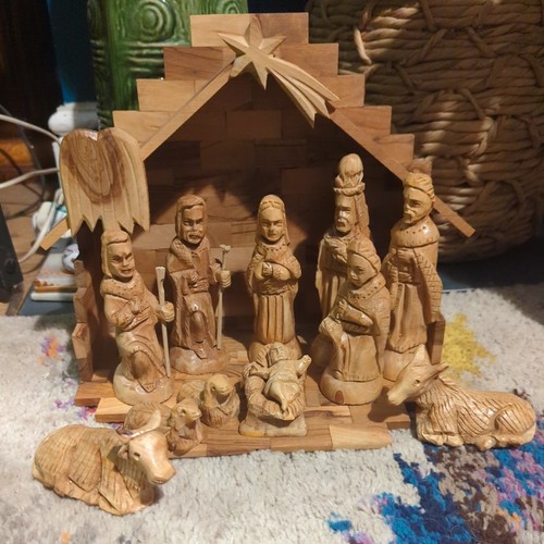 Vintage hand carved bethlehem - vintage,