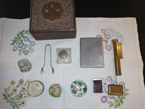 Vintage carved wooden - box, and