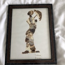 Butterfly Wing African Lady  Picture in frame - signed Joshua Balaka 
