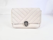Bvlgari -Serpenti Cabochon Bag- White Pearl Quilted Leather | Silver Chain + Box