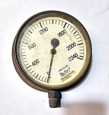 Vintage Large Brass G & A E Slingsby 2240lb Pressure Gauge 7 Inch Diameter