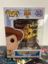 JSA Signed John Morris Funko Pop! Vinyl: Pixar - Sheriff Woody #522