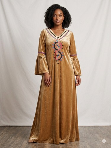 Velour kaftan dress medium - velour,