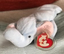 Vintage TY Beanie Baby Peanut Elephant Light Blue 3rd Gen Swing 2nd Gen Tush